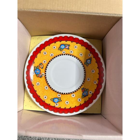 Mary Engelbreit Teacup Saucer Set Welcome Guest With Box Mug Coffee - Picture 3 of 5